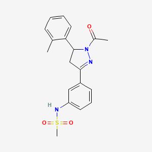 molecular formula C19H21N3O3S B3287147 N-(3-(1-acetyl-5-(o-tolyl)-4,5-dihydro-1H-pyrazol-3-yl)phenyl)methanesulfonamide CAS No. 838843-83-7