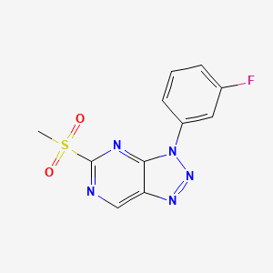 molecular formula C11H8FN5O2S B3287188 3-(3-Fluorophenyl)-5-(methylsulfonyl)-3H-[1,2,3]triazolo[4,5-d]pyrimidine CAS No. 840537-45-3