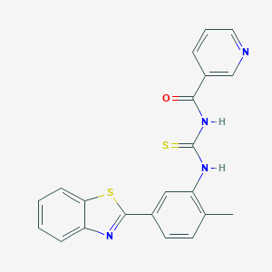 molecular formula C21H16N4OS2 B328739 N-[5-(1,3-benzothiazol-2-yl)-2-methylphenyl]-N'-(3-pyridinylcarbonyl)thiourea 