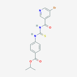 molecular formula C17H16BrN3O3S B328747 isopropyl 4-[({[(5-bromopyridin-3-yl)carbonyl]amino}carbothioyl)amino]benzoate 