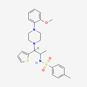 molecular formula C25H31N3O3S2 B3287584 N-{1-[4-(2-methoxyphenyl)piperazin-1-yl]-1-(thiophen-2-yl)propan-2-yl}-4-methylbenzene-1-sulfonamide CAS No. 847381-48-0