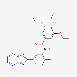 molecular formula C26H28N4O4 B3287591 3,4,5-triethoxy-N-(5-{imidazo[1,2-a]pyrimidin-2-yl}-2-methylphenyl)benzamide CAS No. 847387-82-0