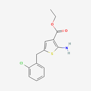 molecular formula C14H14ClNO2S B3287802 Ethyl 2-amino-5-(2-chlorobenzyl)thiophene-3-carboxylate CAS No. 848081-09-4