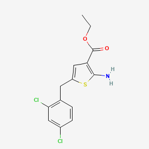 molecular formula C14H13Cl2NO2S B3287807 Ethyl 2-amino-5-(2,4-dichlorobenzyl)thiophene-3-carboxylate CAS No. 848081-12-9