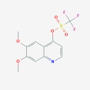 molecular formula C12H10F3NO5S B3287962 Trifluoromethanesulfonic acid 6,7-dimethoxyquinolin-4-yl ester CAS No. 849217-54-5