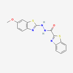 molecular formula C16H12N4O2S2 B3288386 N'-(6-methoxy-1,3-benzothiazol-2-yl)-1,3-benzothiazole-2-carbohydrazide CAS No. 851979-78-7