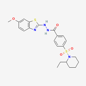 B3288394 4-((2-ethylpiperidin-1-yl)sulfonyl)-N'-(6-methoxybenzo[d]thiazol-2-yl)benzohydrazide CAS No. 851979-94-7