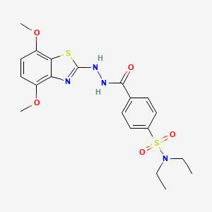 B3288423 4-(2-(4,7-dimethoxybenzo[d]thiazol-2-yl)hydrazinecarbonyl)-N,N-diethylbenzenesulfonamide CAS No. 851987-90-1