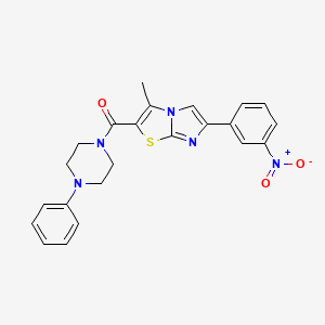 (3-Methyl-6-(3-nitrophenyl)imidazo[2,1-b]thiazol-2-yl)(4-phenylpiperazin-1-yl)methanone
