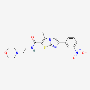3-methyl-N-(2-morpholinoethyl)-6-(3-nitrophenyl)imidazo[2,1-b]thiazole-2-carboxamide