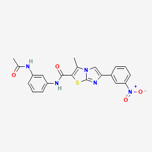 molecular formula C21H17N5O4S B3288502 N-(3-acetamidophenyl)-3-methyl-6-(3-nitrophenyl)imidazo[2,1-b][1,3]thiazole-2-carboxamide CAS No. 852135-99-0
