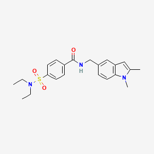 4-(diethylsulfamoyl)-N-[(1,2-dimethylindol-5-yl)methyl]benzamide
