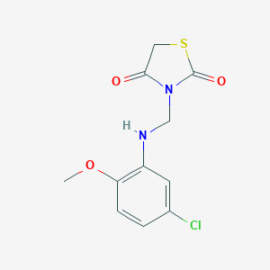 molecular formula C11H11ClN2O3S B328857 3-[(5-Chloro-2-methoxyanilino)methyl]-1,3-thiazolidine-2,4-dione 