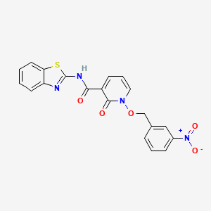 molecular formula C20H14N4O5S B3288593 N-(1,3-benzothiazol-2-yl)-1-[(3-nitrophenyl)methoxy]-2-oxo-1,2-dihydropyridine-3-carboxamide CAS No. 852366-14-4