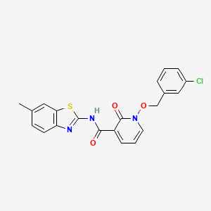 molecular formula C21H16ClN3O3S B3288599 1-((3-chlorobenzyl)oxy)-N-(6-methylbenzo[d]thiazol-2-yl)-2-oxo-1,2-dihydropyridine-3-carboxamide CAS No. 852366-22-4