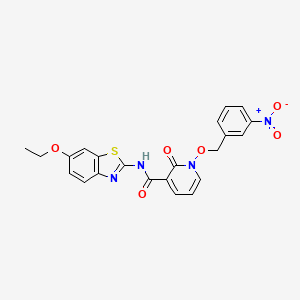 molecular formula C22H18N4O6S B3288608 N-(6-ethoxy-1,3-benzothiazol-2-yl)-1-[(3-nitrophenyl)methoxy]-2-oxo-1,2-dihydropyridine-3-carboxamide CAS No. 852366-26-8