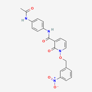 molecular formula C21H18N4O6 B3288613 N-(4-acetamidophenyl)-1-[(3-nitrophenyl)methoxy]-2-oxo-1,2-dihydropyridine-3-carboxamide CAS No. 852366-60-0