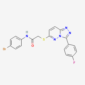 molecular formula C19H13BrFN5OS B3288677 N-(4-bromophenyl)-2-{[3-(4-fluorophenyl)-[1,2,4]triazolo[4,3-b]pyridazin-6-yl]sulfanyl}acetamide CAS No. 852373-90-1