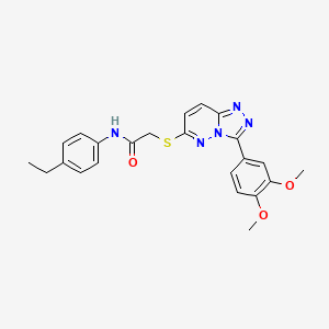 molecular formula C23H23N5O3S B3288720 2-{[3-(3,4-dimethoxyphenyl)-[1,2,4]triazolo[4,3-b]pyridazin-6-yl]sulfanyl}-N-(4-ethylphenyl)acetamide CAS No. 852437-42-4