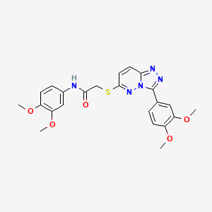 molecular formula C23H23N5O5S B3288724 N-(3,4-dimethoxyphenyl)-2-{[3-(3,4-dimethoxyphenyl)-[1,2,4]triazolo[4,3-b]pyridazin-6-yl]sulfanyl}acetamide CAS No. 852437-59-3