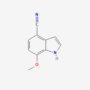 molecular formula C10H8N2O B3289166 7-methoxy-1H-indole-4-carbonitrile CAS No. 85598-15-8