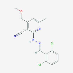 molecular formula C16H14Cl2N4O B328927 2-[2-(2,6-Dichlorobenzylidene)hydrazino]-4-(methoxymethyl)-6-methylnicotinonitrile 