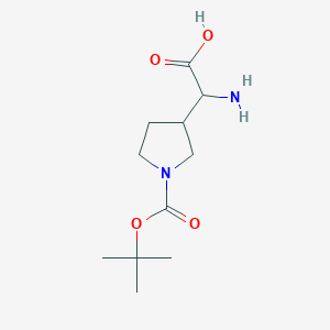molecular formula C11H20N2O4 B3289954 Amino[1-(tert-butoxycarbonyl)pyrrolidin-3-yl]acetic acid CAS No. 862372-68-7