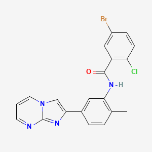 5-bromo-2-chloro-N-(5-imidazo[1,2-a]pyrimidin-2-yl-2-methylphenyl)benzamide