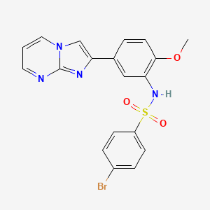 molecular formula C19H15BrN4O3S B3290088 4-bromo-N-(5-imidazo[1,2-a]pyrimidin-2-yl-2-methoxyphenyl)benzenesulfonamide CAS No. 862812-13-3