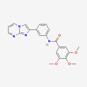 molecular formula C22H20N4O4 B3290157 N-(3-{Imidazo[1,2-A]pyrimidin-2-YL}phenyl)-3,4,5-trimethoxybenzamide CAS No. 863020-18-2