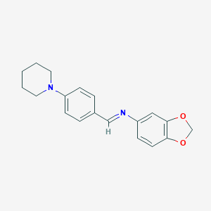 molecular formula C19H20N2O2 B329016 N-{(E)-[4-(piperidin-1-yl)phenyl]methylidene}-1,3-benzodioxol-5-amine 
