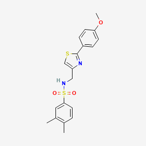 molecular formula C19H20N2O3S2 B3290211 N-{[2-(4-methoxyphenyl)-1,3-thiazol-4-yl]methyl}-3,4-dimethylbenzene-1-sulfonamide CAS No. 863511-29-9