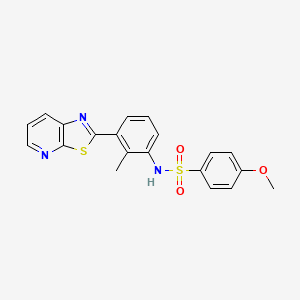 molecular formula C20H17N3O3S2 B3290272 4-methoxy-N-(2-methyl-3-{[1,3]thiazolo[5,4-b]pyridin-2-yl}phenyl)benzene-1-sulfonamide CAS No. 863595-15-7