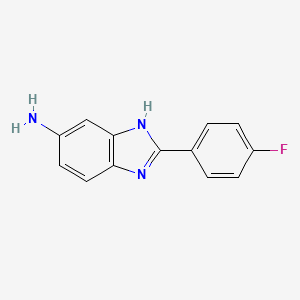 molecular formula C13H10FN3 B3290333 2-(4-fluorophenyl)-1H-1,3-benzodiazol-5-amine CAS No. 863869-96-9