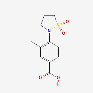 molecular formula C11H13NO4S B3290402 4-(1,1-Dioxo-1,2-thiazolidin-2-yl)-3-methylbenzoic acid CAS No. 864296-62-8