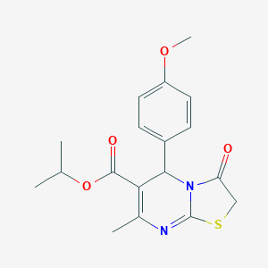molecular formula C18H20N2O4S B329054 ISOPROPYL 5-(4-METHOXYPHENYL)-7-METHYL-3-OXO-2,3-DIHYDRO-5H-[1,3]THIAZOLO[3,2-A]PYRIMIDINE-6-CARBOXYLATE 