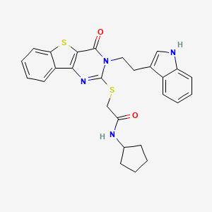 N-cyclopentyl-2-[[3-[2-(1H-indol-3-yl)ethyl]-4-oxo-[1]benzothiolo[3,2-d]pyrimidin-2-yl]sulfanyl]acetamide