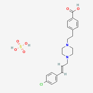 molecular formula C22H27ClN2O6S B3290633 4-[2-[4-[3-(4-Chlorophenyl)-2-propenyl]-1-piperazinyl]ethyl]benzoic acid sulfate CAS No. 86621-94-5