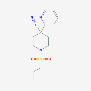 molecular formula C14H19N3O2S B3290669 1-(Propylsulfonyl)-4-(pyridin-2-yl)piperidine-4-carbonitrile CAS No. 866559-82-2