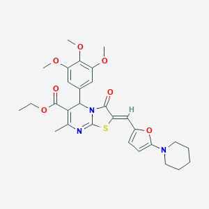 molecular formula C29H33N3O7S B329082 ethyl 7-methyl-3-oxo-2-{[5-(1-piperidinyl)-2-furyl]methylene}-5-(3,4,5-trimethoxyphenyl)-2,3-dihydro-5H-[1,3]thiazolo[3,2-a]pyrimidine-6-carboxylate 