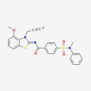 molecular formula C25H21N3O4S2 B3290894 N-[(2Z)-4-methoxy-3-(prop-2-yn-1-yl)-2,3-dihydro-1,3-benzothiazol-2-ylidene]-4-[methyl(phenyl)sulfamoyl]benzamide CAS No. 868674-62-8
