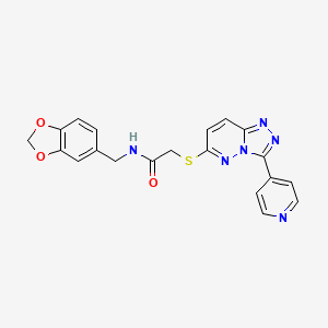 molecular formula C20H16N6O3S B3290930 N-[(2H-1,3-benzodioxol-5-yl)methyl]-2-{[3-(pyridin-4-yl)-[1,2,4]triazolo[4,3-b]pyridazin-6-yl]sulfanyl}acetamide CAS No. 868970-04-1
