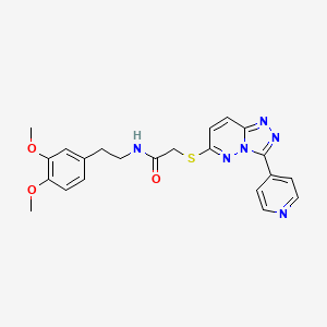 molecular formula C22H22N6O3S B3290935 N-[2-(3,4-dimethoxyphenyl)ethyl]-2-{[3-(pyridin-4-yl)-[1,2,4]triazolo[4,3-b]pyridazin-6-yl]sulfanyl}acetamide CAS No. 868970-09-6