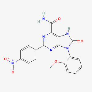 9-(2-methoxyphenyl)-2-(4-nitrophenyl)-8-oxo-8,9-dihydro-7H-purine-6-carboxamide