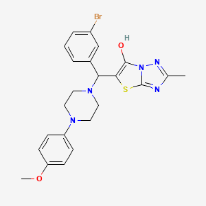 B3291044 5-((3-Bromophenyl)(4-(4-methoxyphenyl)piperazin-1-yl)methyl)-2-methylthiazolo[3,2-b][1,2,4]triazol-6-ol CAS No. 869344-25-2