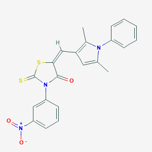 molecular formula C22H17N3O3S2 B329106 (5E)-5-[(2,5-DIMETHYL-1-PHENYL-1H-PYRROL-3-YL)METHYLIDENE]-3-(3-NITROPHENYL)-2-SULFANYLIDENE-1,3-THIAZOLIDIN-4-ONE 