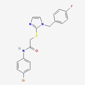 molecular formula C18H15BrFN3OS B3291061 N-(4-bromophenyl)-2-({1-[(4-fluorophenyl)methyl]-1H-imidazol-2-yl}sulfanyl)acetamide CAS No. 869346-22-5