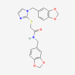 N-(1,3-benzodioxol-5-ylmethyl)-2-{[1-(1,3-benzodioxol-5-ylmethyl)-1H-imidazol-2-yl]thio}acetamide
