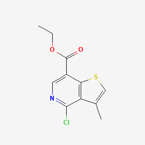 molecular formula C11H10ClNO2S B3291105 Ethyl 4-chloro-3-methylthieno[3,2-c]pyridine-7-carboxylate CAS No. 869543-47-5