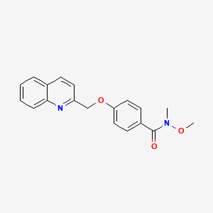 molecular formula C19H18N2O3 B3291266 Benzamide, N-methoxy-N-methyl-4-(2-quinolinylmethoxy)- CAS No. 871507-14-1